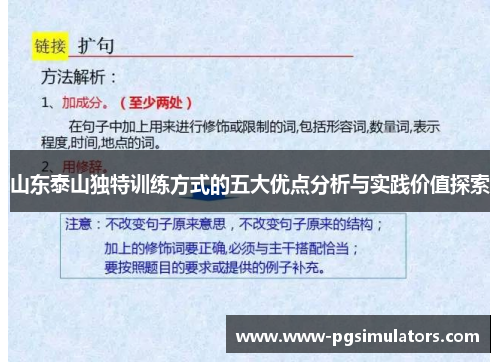 山东泰山独特训练方式的五大优点分析与实践价值探索