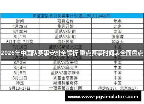 2026年中国队赛事安排全解析 重点赛事时间表全面盘点 2026年中国队赛事安排全解析 重点赛事时间表全面盘点